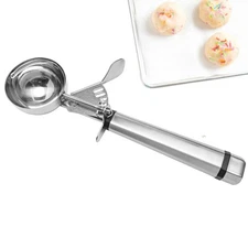 3.75 OZ Ice Cream Cookie Portion Scoop |10 Portion Disher Scooper with Stainl...