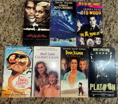 Johnny Depo 7 VHS Lot Sleepy Hollow Edward Scissorhands Fear And Loathing ETC 