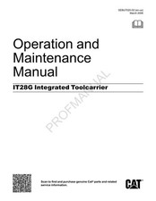 Caterpillar IT28G Integrated Toolcarrier Operators Manual 8CR1-Up 9AR1-Up