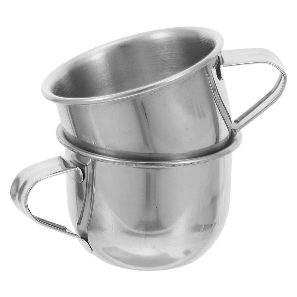 2 Pcs Bicchiere Di Metallo Tazza D'acqua in Acciaio Inossidabile - Immagine 2 di 4