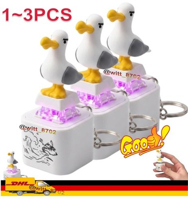 Seagull Mine Keychain,Button with Sound Rechargeable Keyboard Clicker Fidget Toy