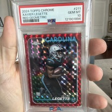 2024 Topps Chrome Xavier Legette Red Geometric /5 PSA 10 Pop-2 RC ROOKIE SSP