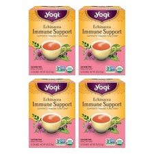 Yogi Tea Echinacea Immune Support Tea - 16 Tea Bags per Pack 4 Packs -