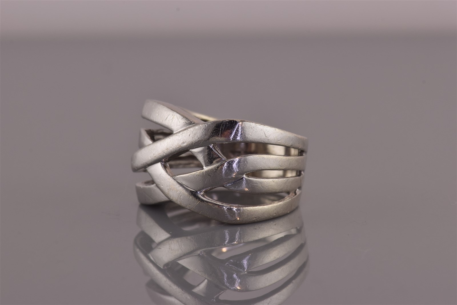 Sterling Silver Square Faced Crossover Openwork B… - image 6