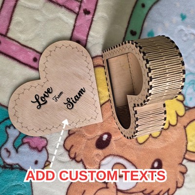 Personalisierter individueller TEXT | Geschenkbox Herz Liebe Form für Frau Mama Schwester Ehemann
