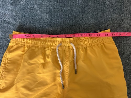 New Polo Ralph Lauren Boys Sz M 10-12 Yellow Swim Trunks Shorts Logo Back Pocket - Picture 7 of 8