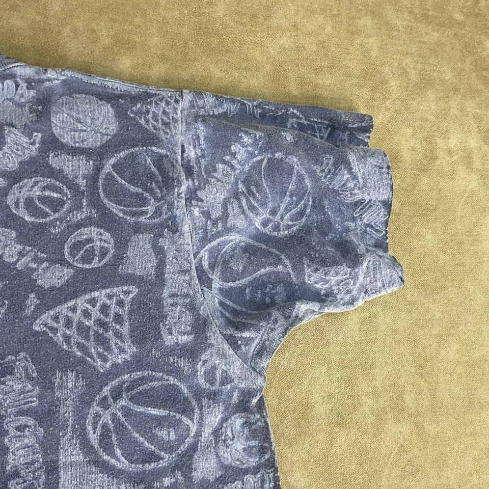 Vintage Looney Tunes T-Shirt Taz Game Basketball AOP 90s Single Stitch Kids Sz L - Image 3 of 4