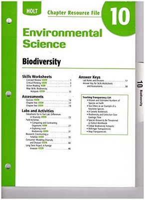 CH RES FILE #10 ENV SCI 2006 (HOLT ENVIRONMENTAL SCIENCE) By Rinehart And NEW
