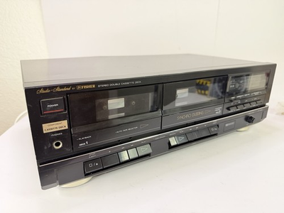#ad Fisher Studio Standard Double Cassette Deck FOR PARTS REPAIR Powers On Clean $29.95