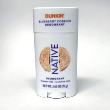 Native Dunkin' Blueberry Cobbler Deodorant, 2.65oz Aluminum Free Limited Edition