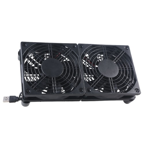 USB Powered Twin Fan for Router Tv Box Cooling Efficient Ventilation and Tempera - Afbeelding 3 van 10