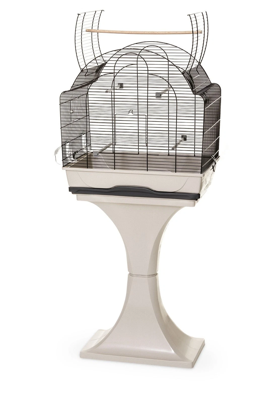 Bird cage for inseparables and canaries with support and free place