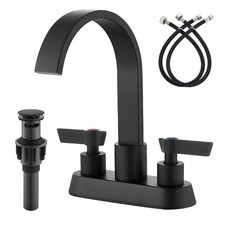 Bathroom Faucet 4 Inch Centerset,2 Handle Sink Faucet with Waterfall Swivel S...