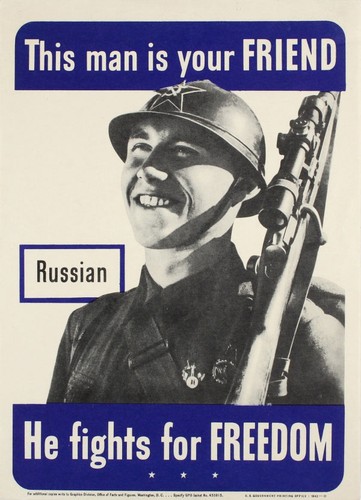 Poster di guerra quest'uomo è tuo amico russo seconda guerra mondiale (piccolo)