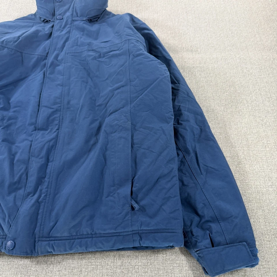 NEW LL Bean Warm Up Jacket Men Small Blue Full Zip Hooded Fleece Waterproof Rain - Image 4 of 4