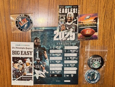 Philadelphia Eagles Super Bowl Champions Magnet & Button Bundle 2025 Schedule