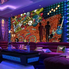 3D Music Bike Brick 29809NA Wallpaper Wall Murals Removable Wallpaper Fay