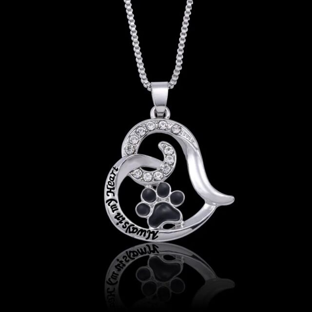 Pet Dog Cat Necklace Pendant Memorial Jewellery Keepsake Always In My Heart Paw ZV11019 Pet Dog Cat Necklace Pendant Memorial Jewellery Keepsake Always In My Heart Paw ZV11019