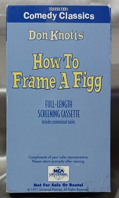 Comedy Classics- Don Knotts HOW TO FRAME A FIGG ''Promo'' VHS Tape 1996