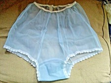 Nylon panties transparent, light blue, 36-38, S, nostalgia style