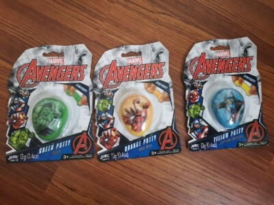 Marvel AVENGERS Captain America,Iron Man,Hulk JA-RU colored putty FACTORYSEALED 