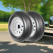2set St20575d15 205 75 15 Inch Trailer Wheelsrims And Tires 5 Lug On 4.5 Pcd