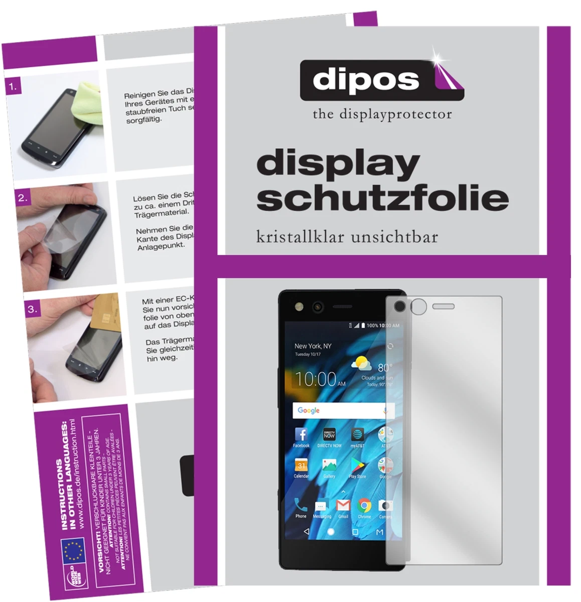 Dipos Pellicola Protettiva Cristallo Per ZTE Blade V10 Vita: Protezione HD Anti Graffio