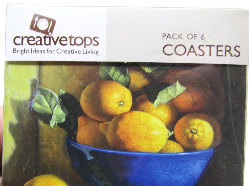 Pack Creative Tops de 6 posavasos de fondo de corcho, limones. Nuevo. Foto 4 de 4