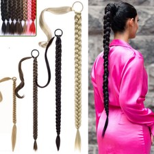 Long Braids Ponytail Clip In Pony Tail Hair Extension Long Thick Natural Hair US