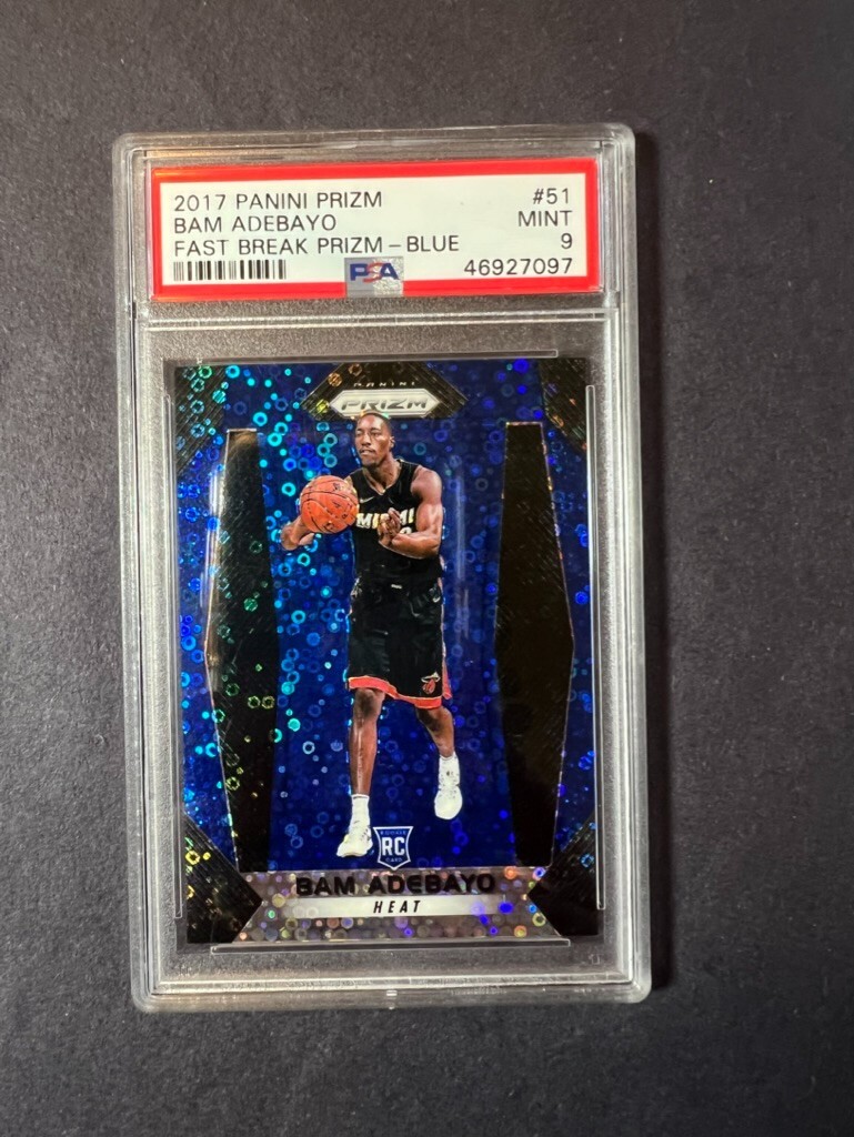 2017-18 Prizm Bam Adebayo Rookie Fast Break Blue Prizm /175 PSA 9 - Heat Star