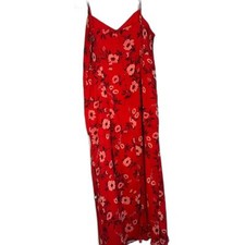 Yumi Kim Size 14 Red Floral Maxi Gown Dress