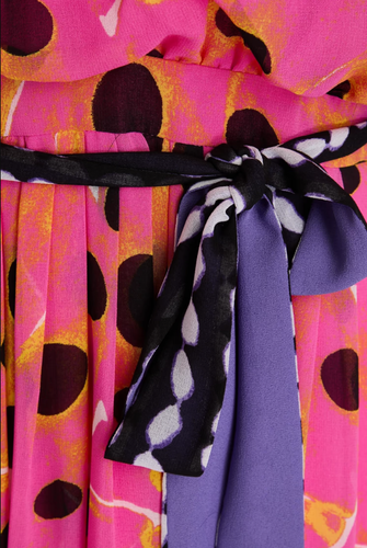 DIANE VON FURSTENBERG Miriam pleated dot-print chiffon maxi dress Pink 12 $598 - Picture 8 of 24