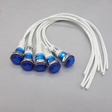 10Pcs 120V AC 10mm Blue Panel Mounting LED Indication Signal Pilot Lights USKY3