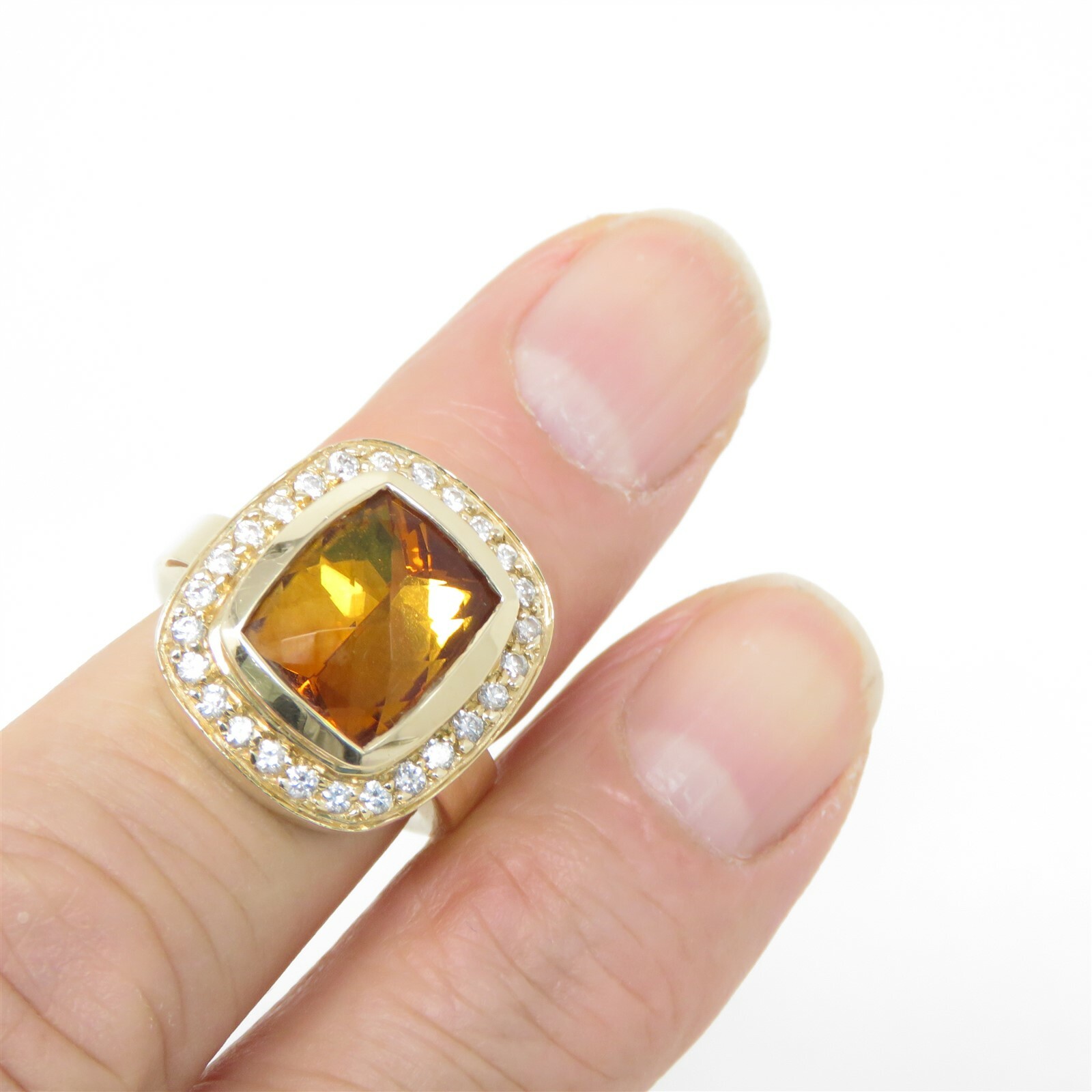 NYJEWEL 14k Yellow Gold Citrine & Diamond Large R… - image 6