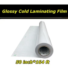 Intbuying  50 inch*164 ft PVC Glossy Cold Laminating Film 1.27*50M 2Mil
