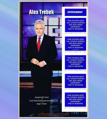 5907a Alex Trebek Jeopardy! Game Show Host 2024 Imperf Side Panel Plate ...