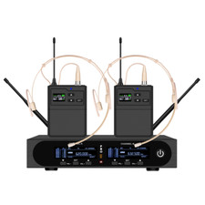 True Diversity Dual Headset Microphone System for Shure Microphone ta4f Bodypack