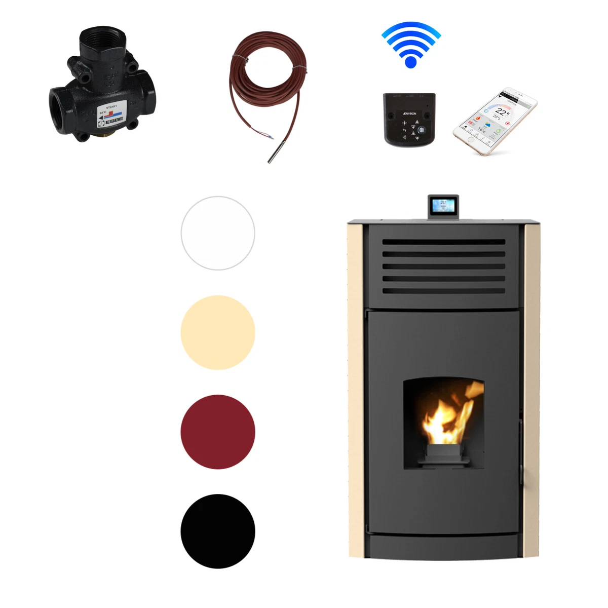 A Robin Wood Enya Aqua Aquiferous Pellet Stove Pellet Pelletkamin | eBay