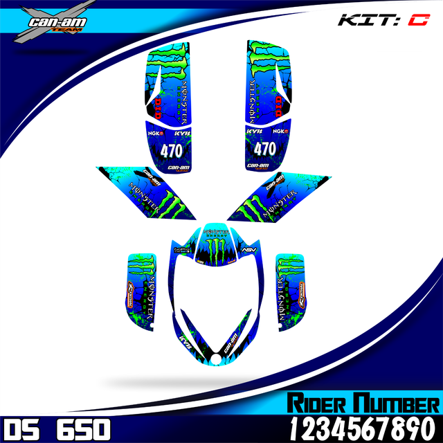 bombardier ds 650 ds650 canam decals graphics stickers full kit new atv quad eBay