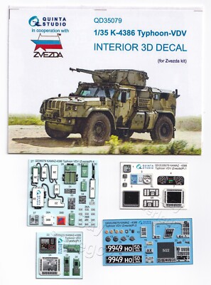 QD35079 Quinta Studio 1:35 K-4386 Typhoon-VDV Interior 3D Decal for Zvezda kit