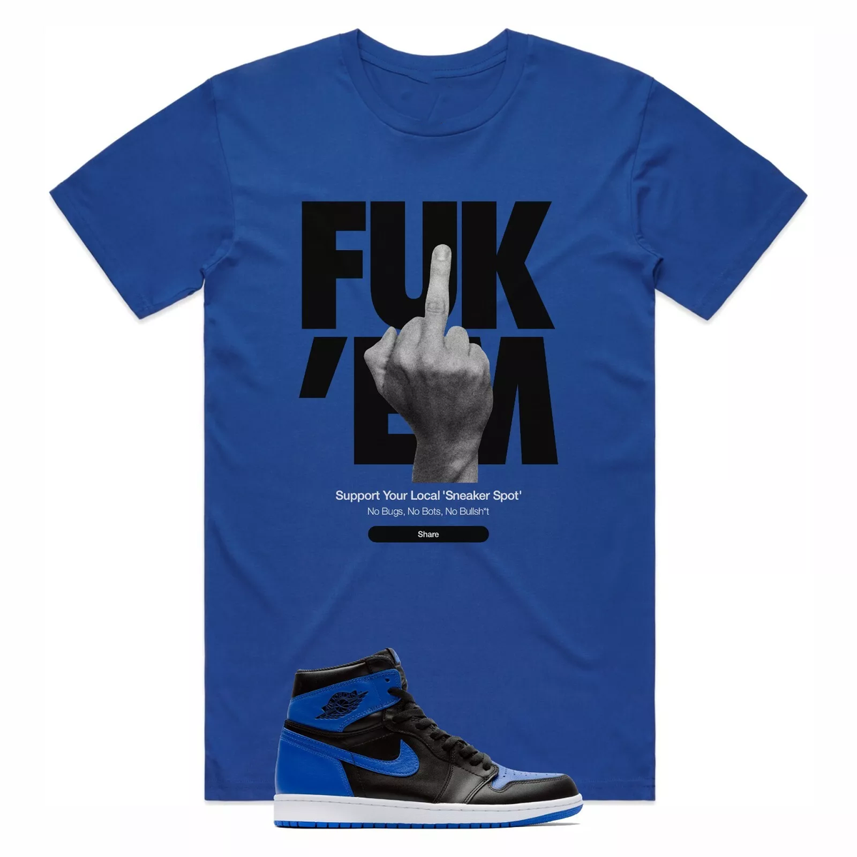 Shirt to Match Air Jordan Retro High OG Royal Blue AJ1 Sneaker Matching  Tee