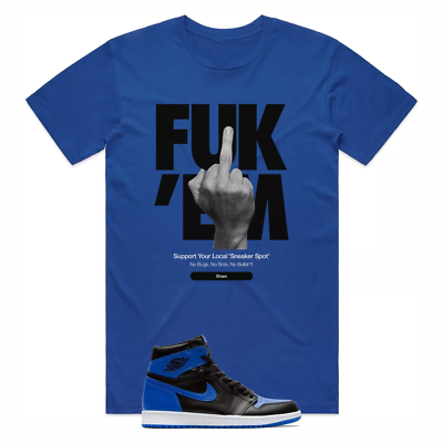 Shirt to Match Air Jordan Retro High OG Royal Blue AJ1 Sneaker Matching  Tee