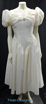 Jordan bridal wedding Dress short gown cream vintage 80 bride S/S Size 9 10  NEW | eBay