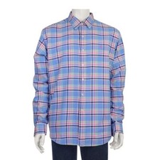 RALPH LAUREN Shirt Classic Fit Sz. XL Long Sleeve Cotton Plaid Multiolor Blue