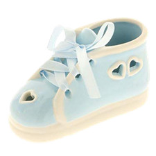 5 pz scarpa scarpina baby celeste in porcellana 10 cm nascita  ETM-03066-5