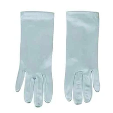 Bridal Prom Costume Adult Satin Gloves Lt Blue Solid Wrist Length Party New