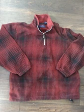 Gant USA Rugged Fleece Pullover Men's Size Large, Burgundy Red 1/4 Zip