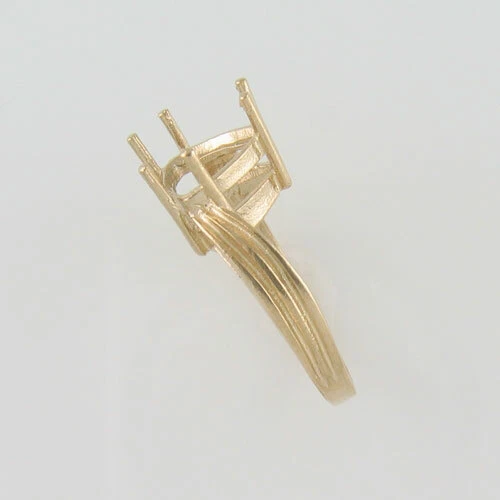 PRE-NOTCHED VINTAGE 10MM TRILLION SOLITAIRE RING SOLID 10K YELLOW GOLD CR22-10KY - Image 3 of 3