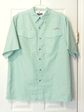 Habit Men's Size M Green/White Color Check Pattern SS Vented Fishing Shirt BNWOT
