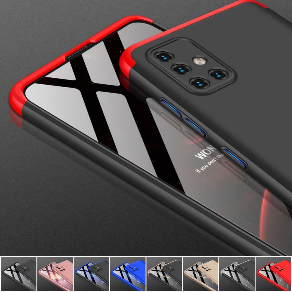 Funda del teléfono para Samsung Galaxy A51 Smartphone 360 grados de protección de la cubierta de la funda w. Vidrio